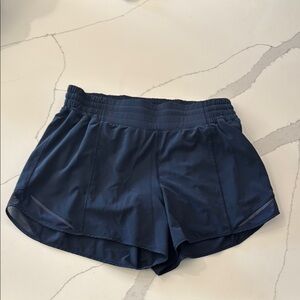 Lululemon Hotty Hot High-Rise Lined Short 4” Navy Blue Size 10